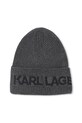 Karl Lagerfeld czapka i komin dziecięcy bawełniany Z31031.50.56 szary AW25