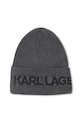 Karl Lagerfeld czapka i szalik bawełniany dziecięcy Z31031.56.58 szary AW25