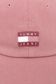 Tommy Jeans czapka z daszkiem bawełniana AW0AW17580 różowy AW25
