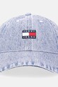 Tommy Jeans czapka z daszkiem jeansowa AW0AW17643 fioletowy AW25