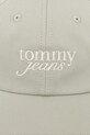Tommy Jeans czapka z daszkiem bawełniana AW0AW17815 zielony AW25