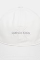 Bavlněná baseballová čepice Calvin Klein LV04K5026G bílá AW25