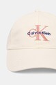 Bavlněná baseballová čepice Calvin Klein LV04K5026G béžová SS26