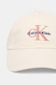 Bavlněná baseballová čepice Calvin Klein LV04K5026G béžová SS26