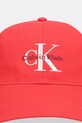 Calvin Klein czapka z daszkiem bawełniana LV04K5026G czerwony AW25