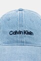 Хлопковая кепка Calvin Klein LV04K5065G голубой AW25