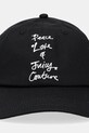 Bavlněná baseballová čepice Juicy Couture PEACE LOVE AND JUICY CAP JCAWH225703 černá AW25