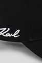 Karl Lagerfeld șapcă de baseball din bumbac negru A3W33018