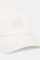 HUGO czapka z daszkiem damska bawełniana Asya 50546581 biały SS26