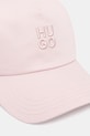 HUGO czapka z daszkiem damska bawełniana Asya 50546581 różowy SS26