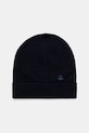 United Colors of Benetton czapka z dodatkiem wełny cienka granatowy 122HDA013