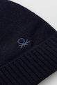 Akcesoria United Colors of Benetton czapka z dodatkiem wełny 122HDA013 granatowy