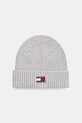 Хлопковая шапка Tommy Jeans хлопок серый AW0AW17899