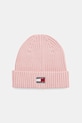 Βαμβακερό Σκούφος Tommy Jeans βαμβάκι ροζ AW0AW17899