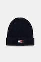 Βαμβακερό Σκούφος Tommy Jeans βαμβάκι σκούρο μπλε AW0AW17899