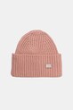 Čepice s příměsí vlny Tommy Jeans hrubá růžová AW0AW17905