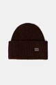 Čepice s příměsí vlny Tommy Jeans hrubá hnědá AW0AW17905