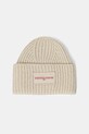 Tommy Jeans czapka z dodatkiem wełny gruba beżowy AW0AW17984
