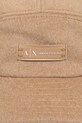 Armani Exchange czapka z daszkiem z dodatkiem wełny XW001505.AF16216 zielony
