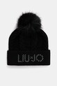 Liu Jo czapka z wełną gruba czarny 2F5058.M0300