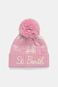 MC2 Saint Barth czapka z dodatkiem wełny gruba różowy HOD0006