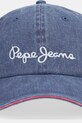 Pepe Jeans czapka z daszkiem bawełniana PL0400001 niebieski AW25