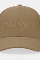 Twinset czapka z daszkiem wełniana 252TA4430 brązowy AW25