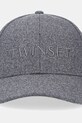 Twinset czapka z daszkiem wełniana 252TA4430 szary AW25