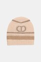 Twinset czapka z wełną z domieszką wełny beżowy 252TO5591