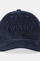 Twinset czapka z daszkiem sztruksowa 252TO5440 granatowy AW25