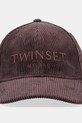 Twinset czapka z daszkiem sztruksowa 252TO5440 brązowy AW25