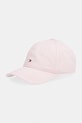 Tommy Hilfiger шапка с козирка дамска от памук розов AW0AW17781