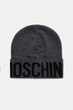 Vlnená čiapka Moschino stredne hrubá sivá M3349.65457