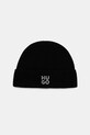 HUGO czapka z dodatkiem wełny aplikacja czarny 50548732