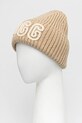 UGG czapka z domieszką wełny CHUNKY 102345 beżowy AW25
