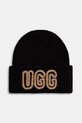 UGG czapka z domieszką wełny CHUNKY z domieszką wełny czarny 102345