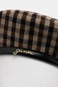 Baretka GANNI Checked Wool Mix Beret A6669 hnedá AW25