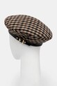 Doplnky Baretka GANNI Checked Wool Mix Beret A6669 hnedá