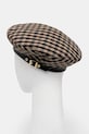 Doplnky Baretka GANNI Checked Wool Mix Beret A6669 hnedá