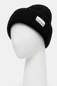 GANNI czapka z dodatkiem wełny Structured Rib A4429 czarny AW25