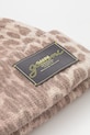 Akcesoria GANNI czapka z dodatkiem wełny Graphic Wool Mix Printed Leopard A6658 brązowy