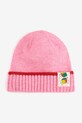 Bobo Choses czapka z domieszką wełny dziecięca Roll The Dice 225AI035 różowy AW25