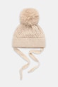 Jamiks czapka z wełną dziecięca LAURINA II cienka beżowy LAURINA.m.II.N.JZI099.G