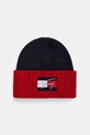 Dětská bavlněná čepice Tommy Hilfiger bavlna námořnická modř AU0AU01981.9BYA