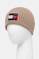 Дитяча бавовняна шапка Tommy Hilfiger AU0AU01981.9BYA бежевий AW25