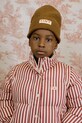 Tinycottons czapka dziecięca SOLID BEANIE z domieszką wełny brązowy AW25.140
