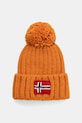 Detská čiapka s prímesou vlny Napapijri SEMIURY s prímesou vlny oranžová NP0A4GMHA681