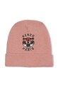 Kenzo Kids czapka z domieszką kaszmiru dziecięca aplikacja różowy K61216.52.54