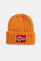 Napapijri czapka z domieszką wełny dziecięca SEMIURY z domieszką wełny pomarańczowy NP0A4GMHA681