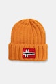 Napapijri czapka z domieszką wełny dziecięca SEMIURY z domieszką wełny pomarańczowy NP0A4GMHA681